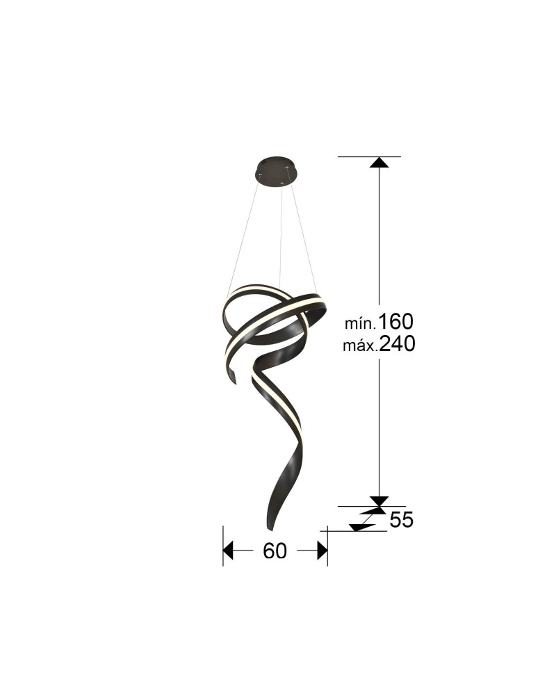 AMARA-LAMPARA VERTICAL - NEGRO MATE